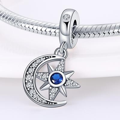 Charms Original Copper Star Moon Pendant Beads Fit Bracelet Diy Fine Gift Women Delicate Jewelry Accessory