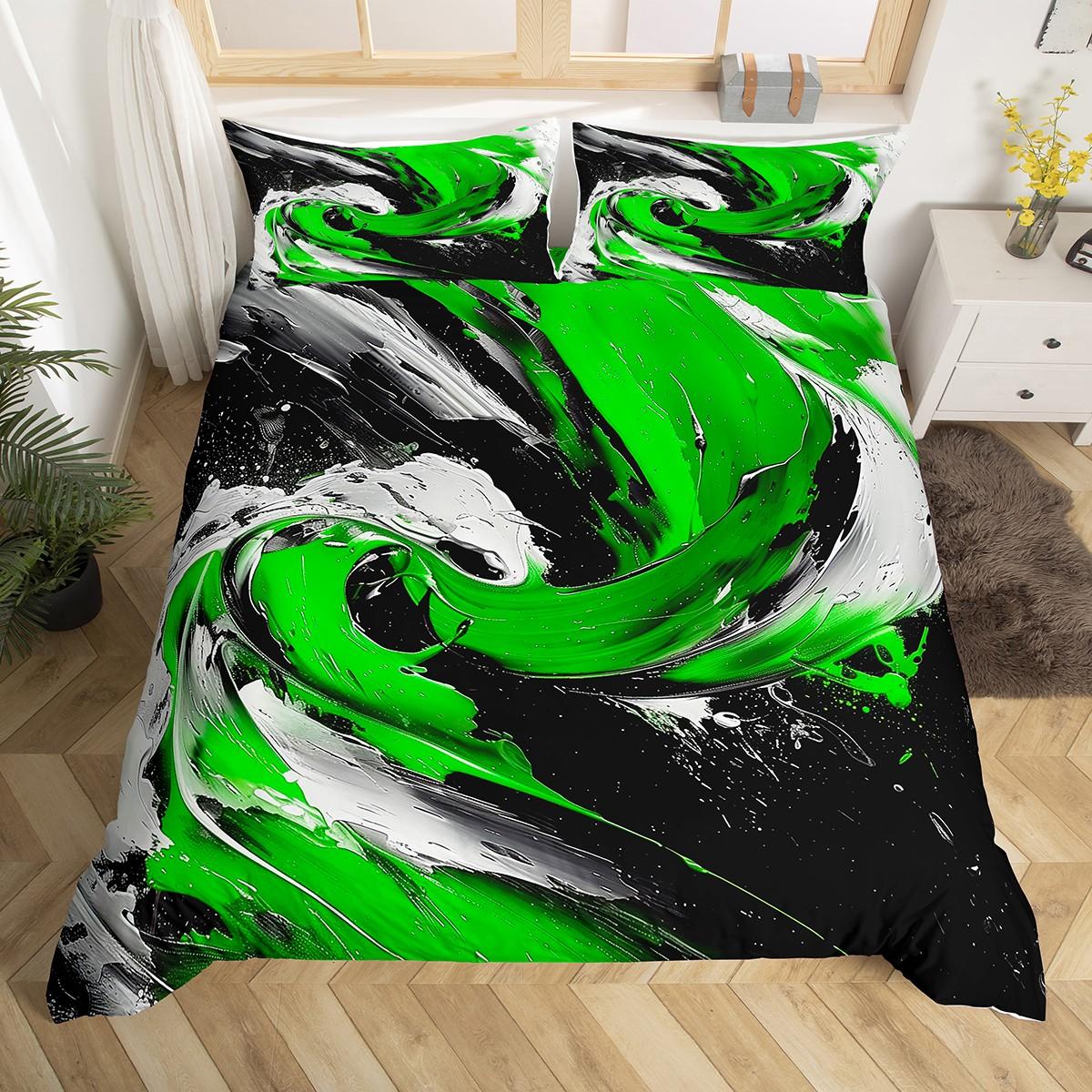 

Homewish Artwork Geometry Duvet Cover Set for Adult,Retro Oil Printing Bedding Set,Black Red Abstract Bed Set DE XS 100x135cm 2pcs&set