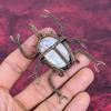 Rainbow Moonstone Pendant Copper Wire Wrapped Jewelry Beetle Gemstone Pendant