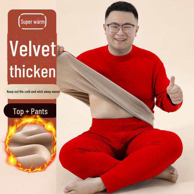 

Унісекс Термобілизна Великого Розміру - Товста Овеча Шкіра, Круглий Виріз на Осінь/Зиму XL