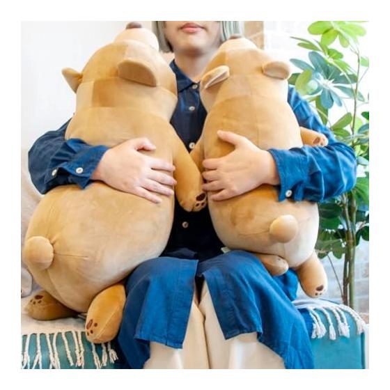 Ribuhaato Body Pillow Premium Nemunemu Animals Bear Maron L Size (Total Length Approx. 70cm) Fluffy Chewy Stuffed Animal Pillow Gift 48907-30