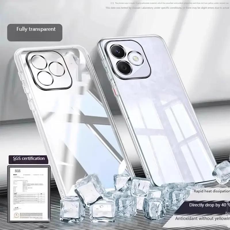 

Мягкий чехол с металлической рамкой для Honor 400 Lite Honor400lite, противоударный гальванизированный силиконовый бампер TPU для телефона Honor X8C For Honor X8C серебряный