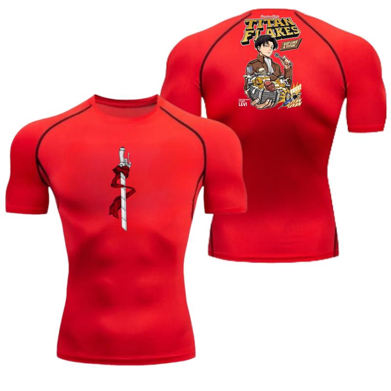 Men Compression T-Shirt Fitness Running Sports Quick-Dry Wings Freedom Breathable Short Sleeves Stretchy Fabric Summer Workouts