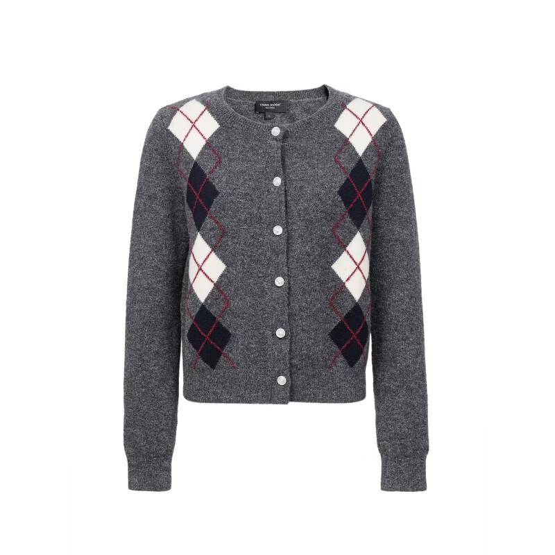 VEROMODA Women's Retro Rhombus Knit Long-Sleeve Cardigan