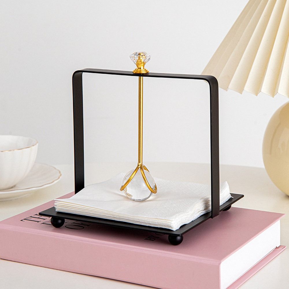 Square Base Napkin Holders Rack Gold/Silver/Black Tissue Storage Box Napkin Dispenser  Party