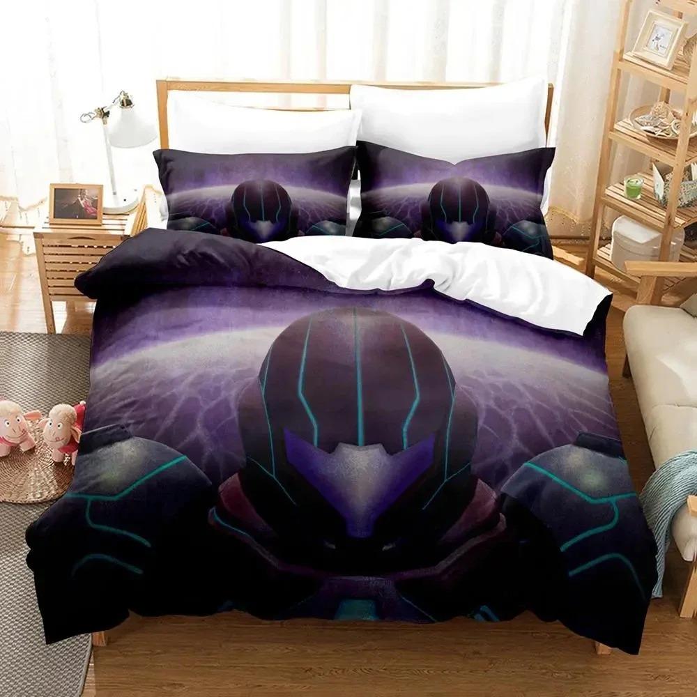 Metroid Prime Corruption Bedding Set Boys Girls Twin Queen Size Duvet Cover Pillowcase Bed Kids Adult Fashion Home Textile