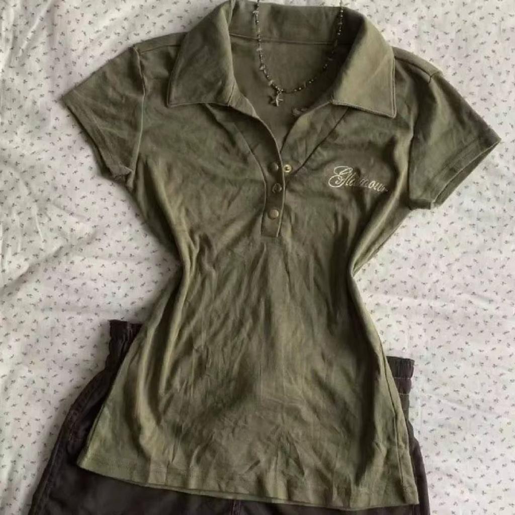 Camisetas de verano de dos piezas con cuello halter y vendaje estilo vintage, camisetas Y2k estéticas ajustadas, camisetas sexis informales con estampado grunge para mujer