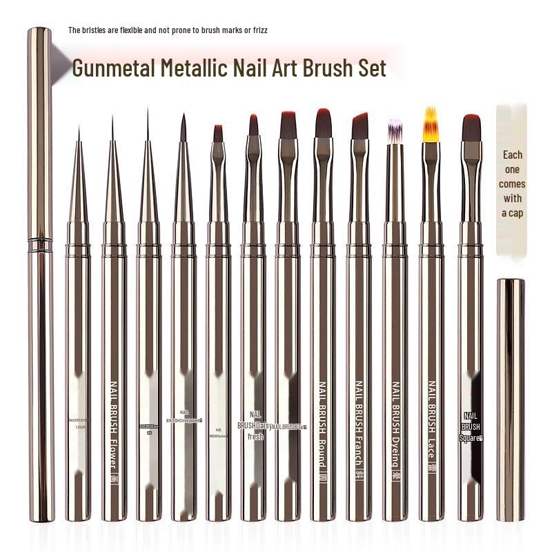 

Набір металевих пензлів для нейл-арту: Гель-лак, Живопис, Кисті для квітів та ліній