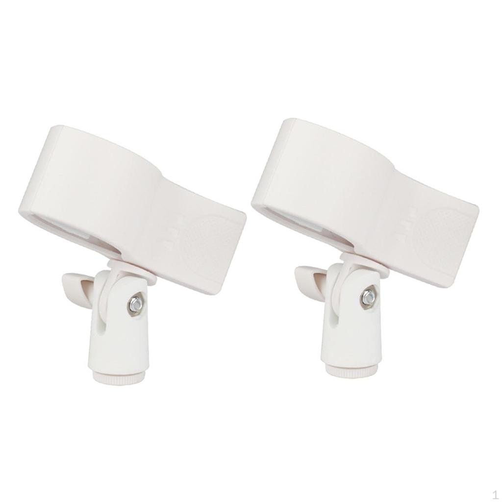 2 Microphone Holder Clips for Mounting, Adjustable Knob Included