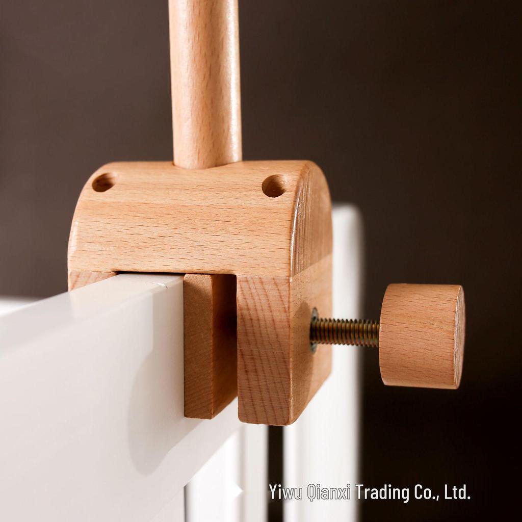 Wooden Arched Crib Mobile Arm & Mosquito Net Hanger - Newborn Soothing Accessory