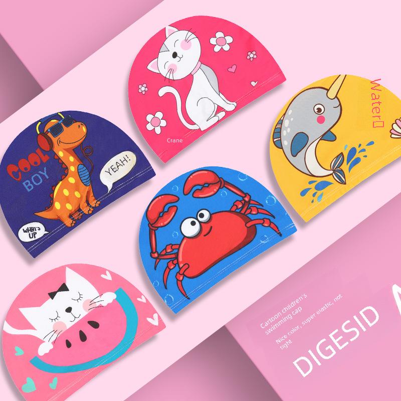 Waterproof Cartoon Swim Cap with Ear Protection for Adults - Unisex, Comfortable Fit
