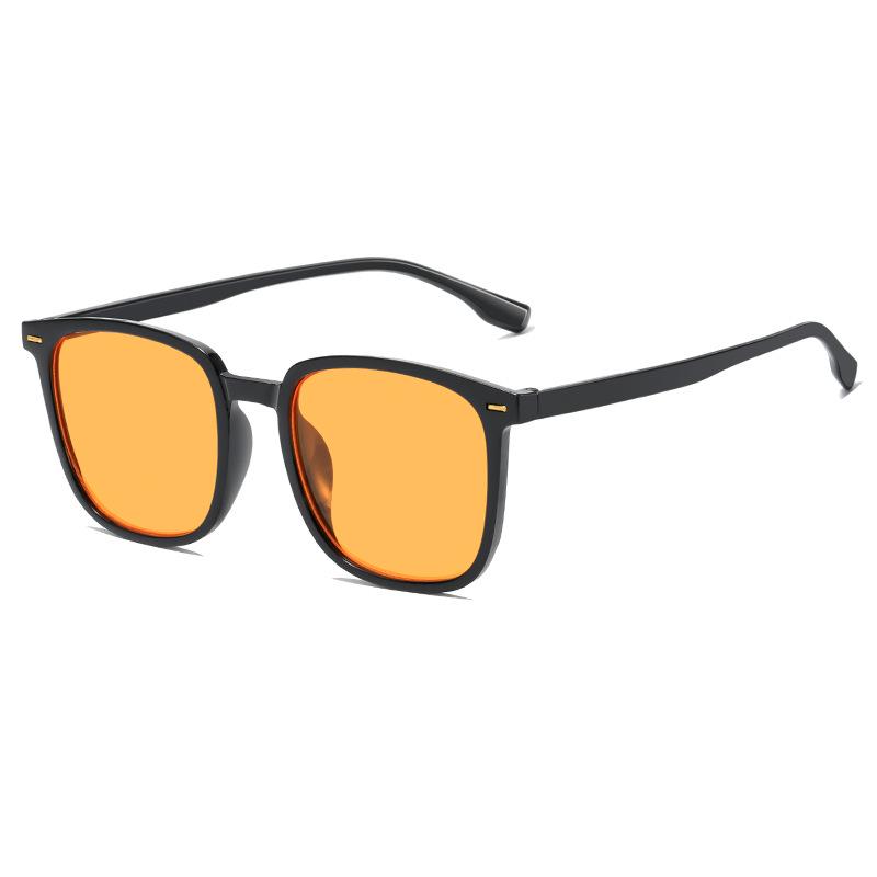 2024 Retro Tea-Colored Square Sunglasses: Unisex Trendy & Versatile Fashion Inspired by Xiaohongshu