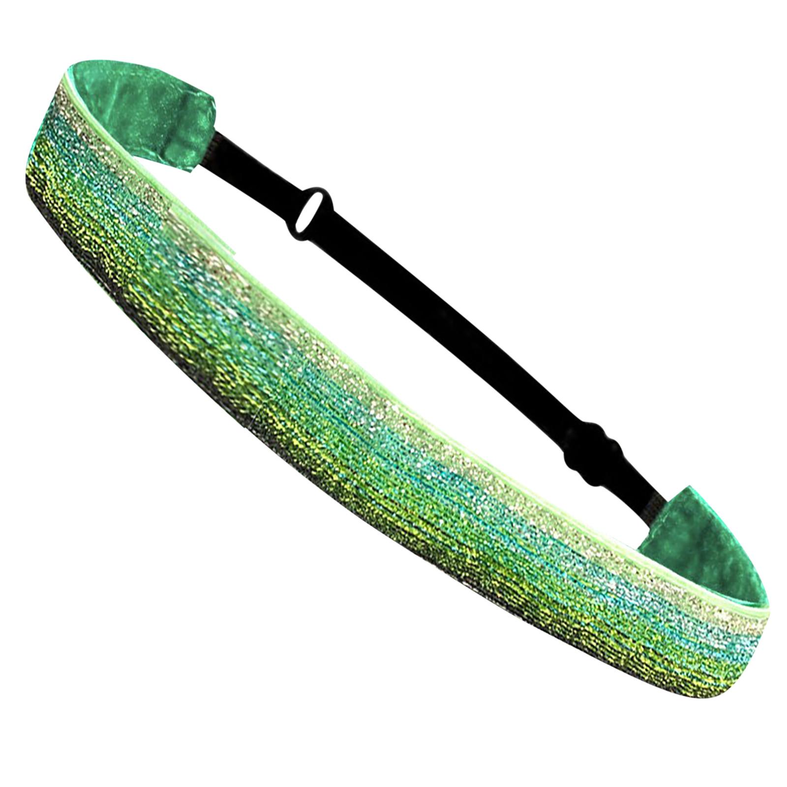 

(проектор) Нескользящая головная повязка для волос с блестками, милый эластичный головной убор, спортивная повязка на голову для йоги One Size мятный зеленый