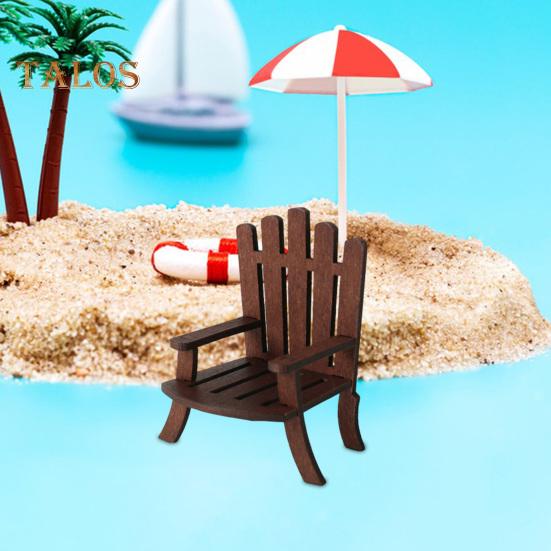 Miniature Beach Chair 1:12/1:16 Scale Decorative Models Wood Mini Size Chair Figure Dollhouse Interior Design Accessories