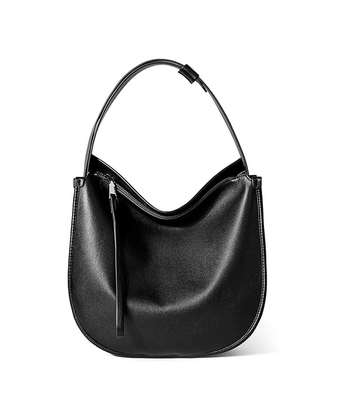 

Genuine Leather Tote Vertical Shoulder Large Shoulder Bucket Soft Commuting Business Underarm Black [Aladeno] Bag, Women s Handbag, 2-Way Bag, чорний