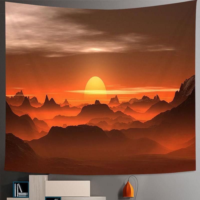 

Красивый природный лес с принтом озера, настенный гобелен, настенный ковер с городским пейзажем, настенное художественное украшение 100x75cm