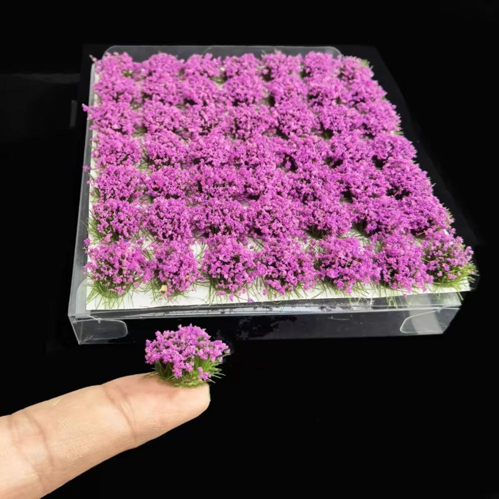 

DIY Building Miniature Flower Cluster Railway Train Flower Grass Model Micro Landscape Purple