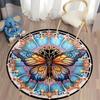 Schmetterlings-Mandala-Teppich für Wohnzimmer-Dekoration, runder Teppich für Zuhause, Sofa, Schlafzimmer, Geschenk
