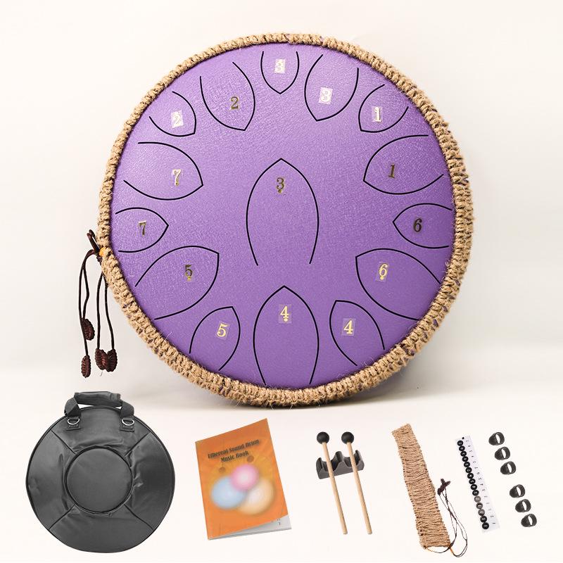 Ethereal 14-inch Steel Tongue Drum - 15-tone Percussion Instrument