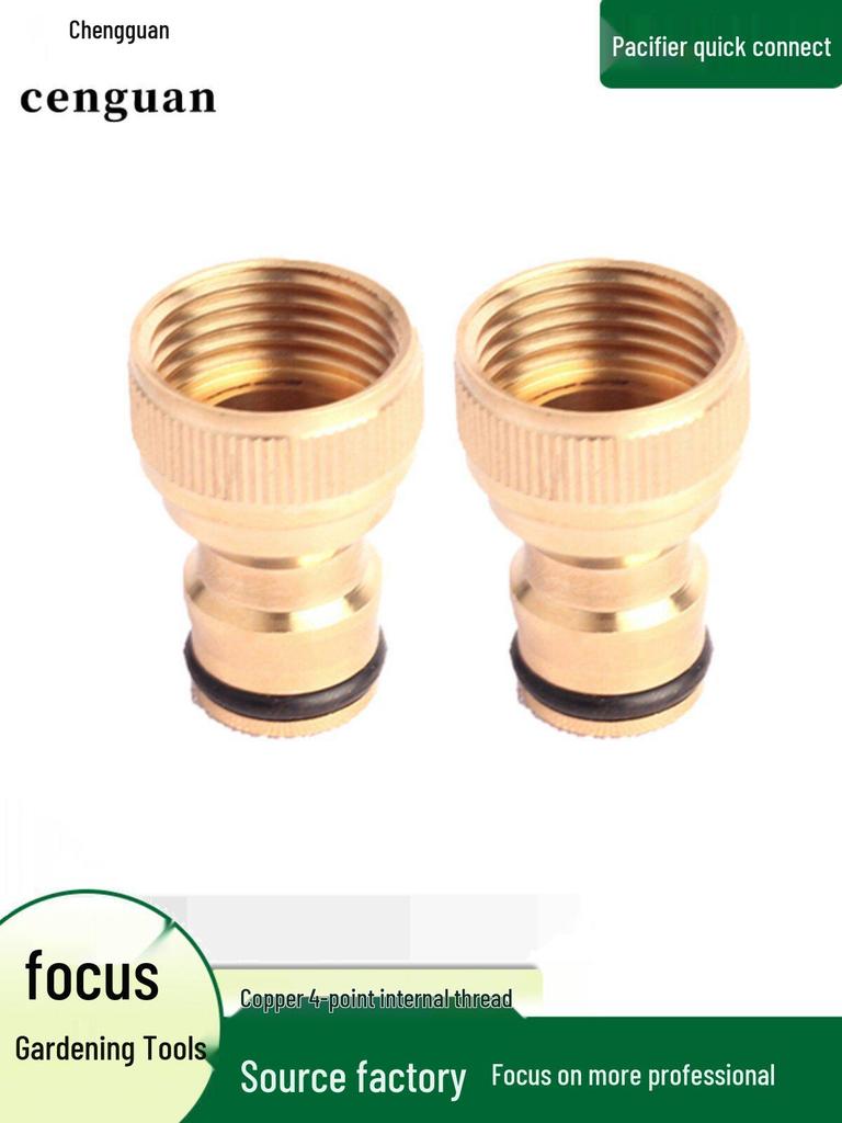 4-Point Brass Quick Connect Faucet Adapter for Water Guns and Washing Machines