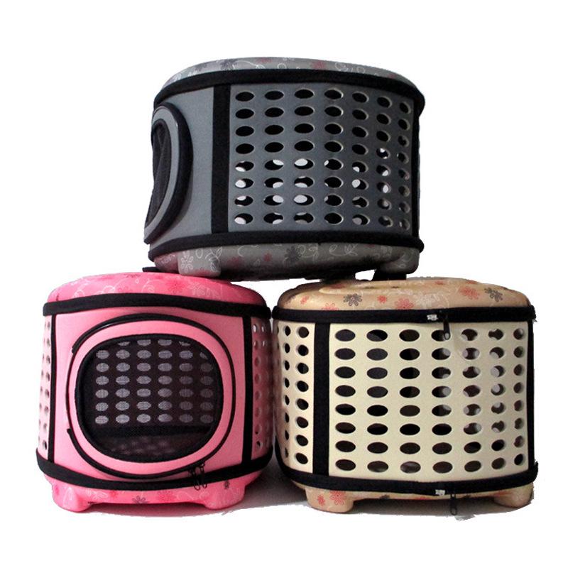 Pet Travel Bag: Foldable, Breathable Carrier for Cats and Dogs Small серый