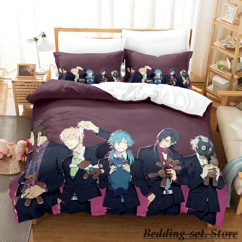 New DRAMAtical Murder Bedding Set Cartoon Anime Three-piece Set Adult Kid Bedroom Duvetcover Sets 3D Kawaii Letto Matrimoniale