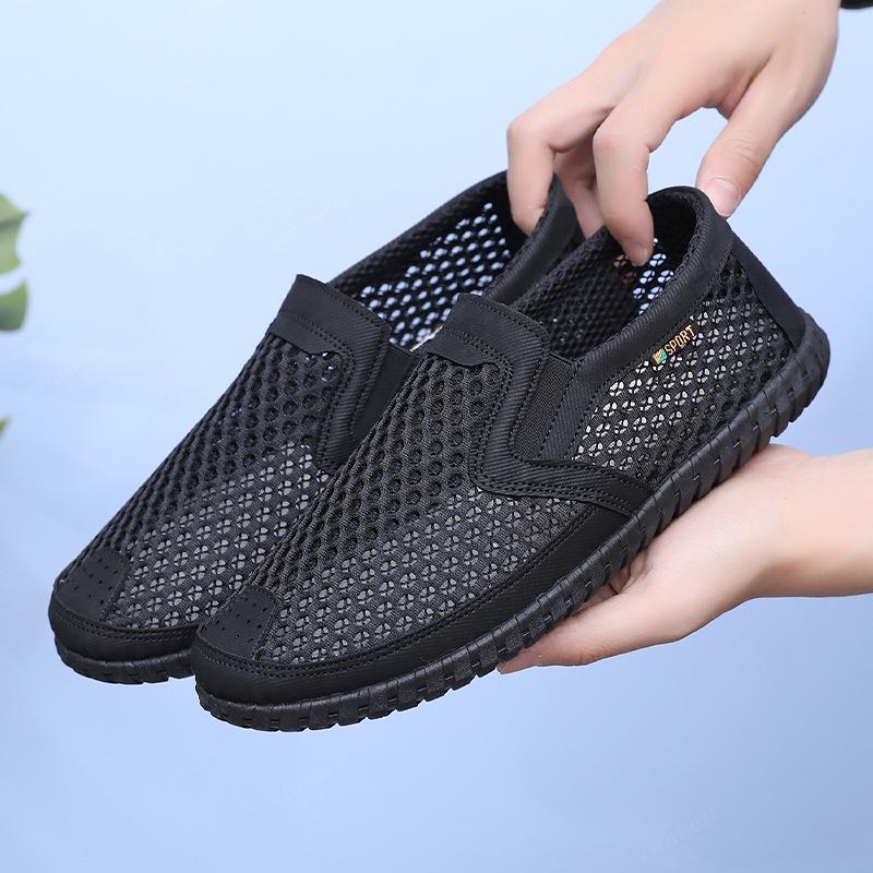 Men's Summer Mesh Breathable Shoes – Non-Slip Soft Sole Casual Sandals for Middle-Aged Dads