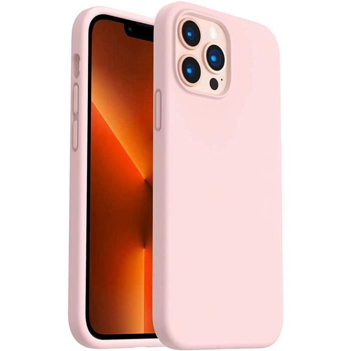 Coque - Silicone - iPhone 13 Pro - Rose - Antidérapante - 2 Verres Trempés