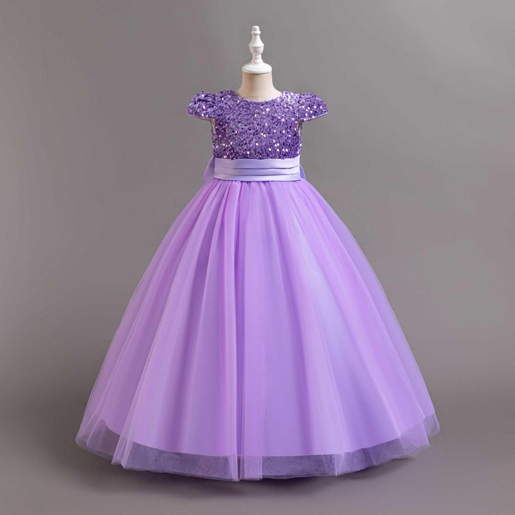 Girls' 2025 Sequin Princess Evening Dress