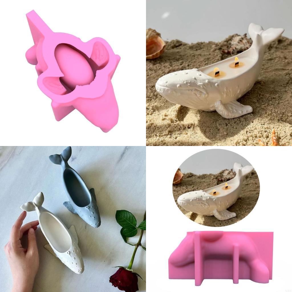

Holder Silicone Mold Animal Whale Candlestick Resin Molds DIYs Concrete Castings Mould Handicraft Jar X3UC CN