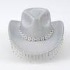 Hand Beading Diamond Tassels Hat Cowboy Hats for Carnivals Music Festival