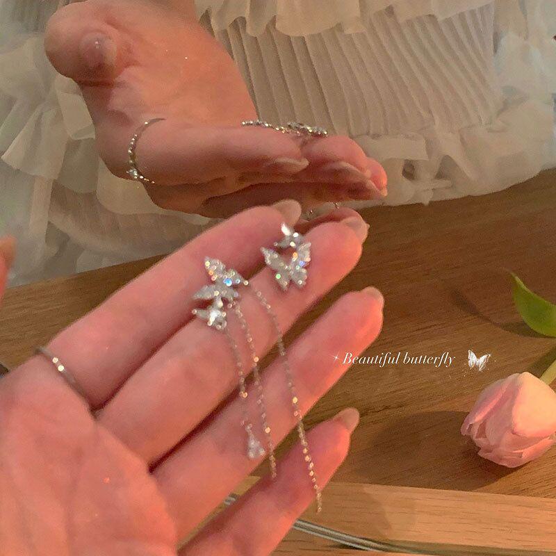 

Elegant Butterfly Tassel Earrings for Women - Long, Chic, and Super Fairy Style