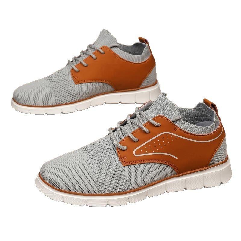 Foreign trade large size 48 men's shoes lightweight thick-soled shock-absorbing breathable sports and leisure men's shoes mesh shoes men's models