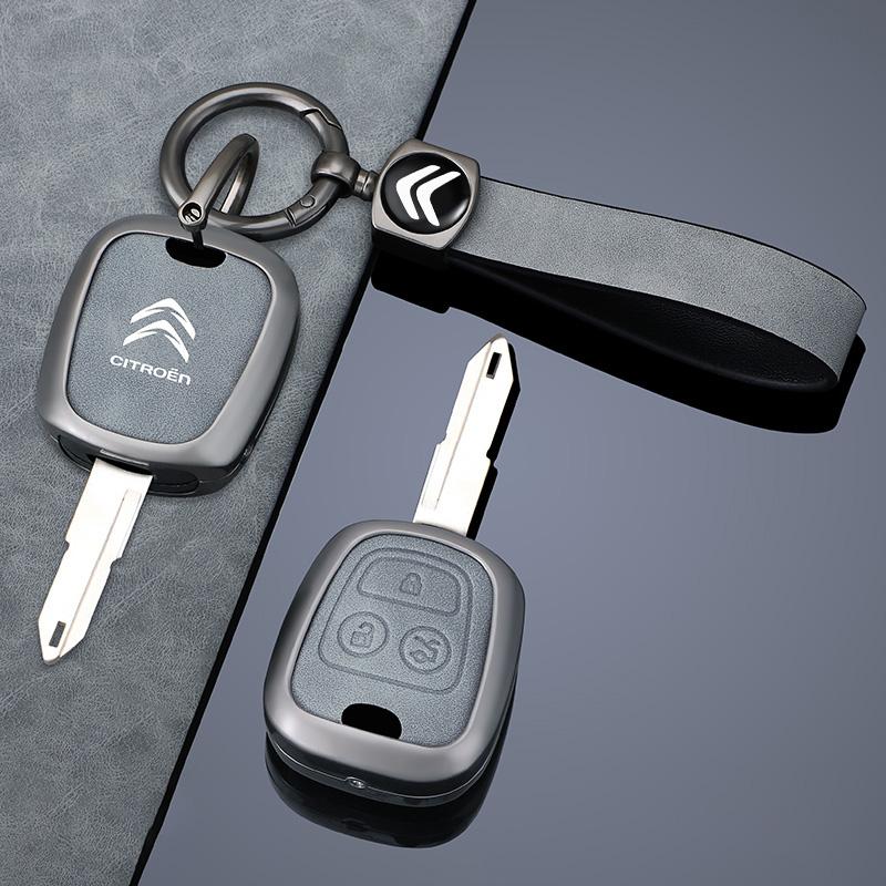 Zinc Alloy Leather 2 3 Buttons Car Flip Remote Key Case Fob Protector Cover For Citroen C1 C2 C3 C4 XSARA PICASSO Accessories
