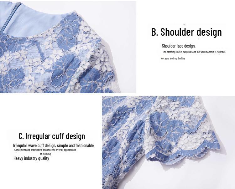 Brand Celebrity French Floral Slim Summer Casual Dress for Plus Sizes