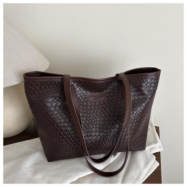 Neue lässige Mode große Kapazität gewebtes Muster Unterarm Schulter Tragetasche Damen