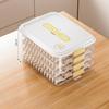 Narrow-Edge Food-Grade Multi-Layer Dumpling Storage Box with Non-Stick Bottom, Fresh-Keeping, Sealed for Refrigerator Side Door.