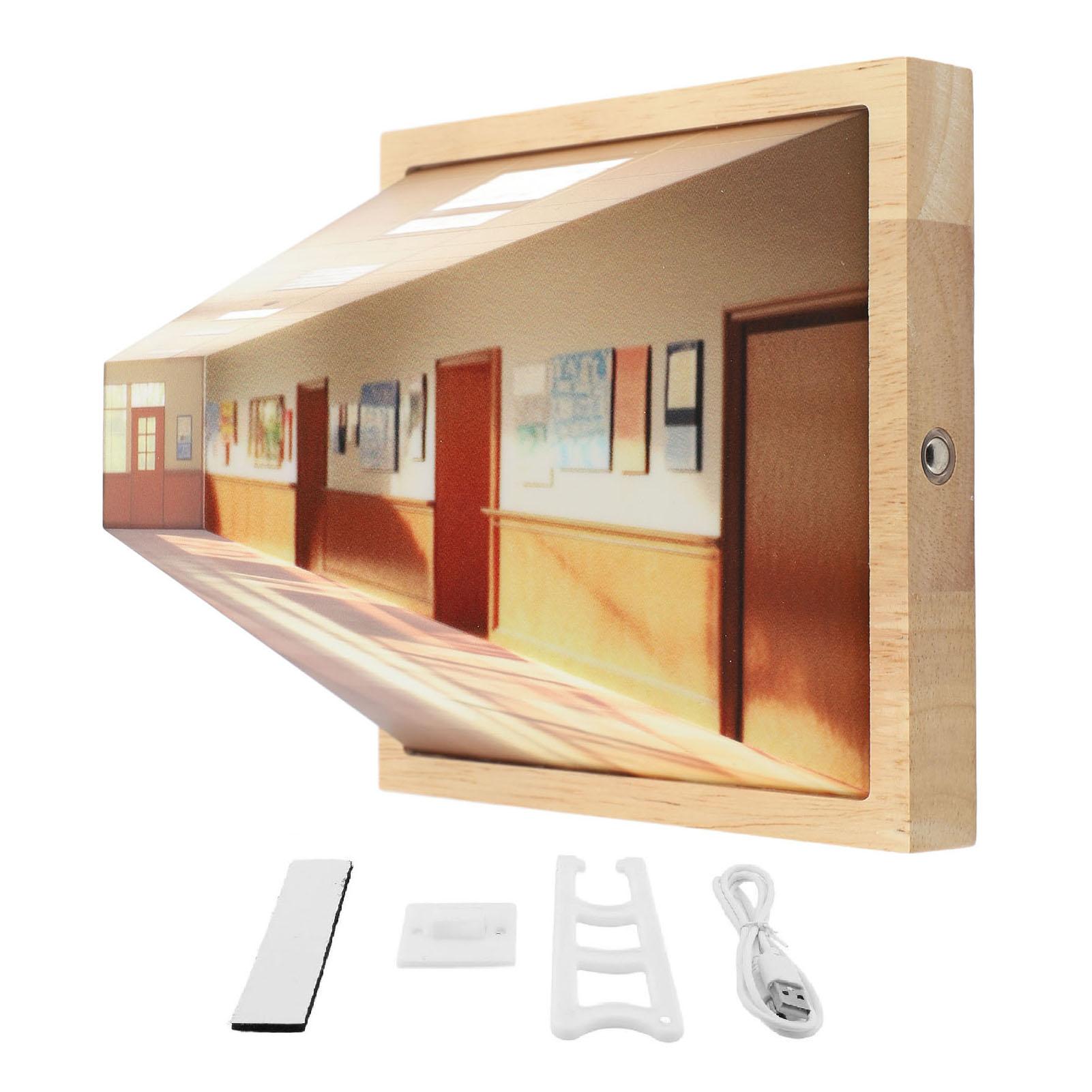 

3D Візуальний Нічник для Оголеного Ока Оптична Ілюзія Настінна Лампа Декоративна USB Світлодіодна Без Перфорації