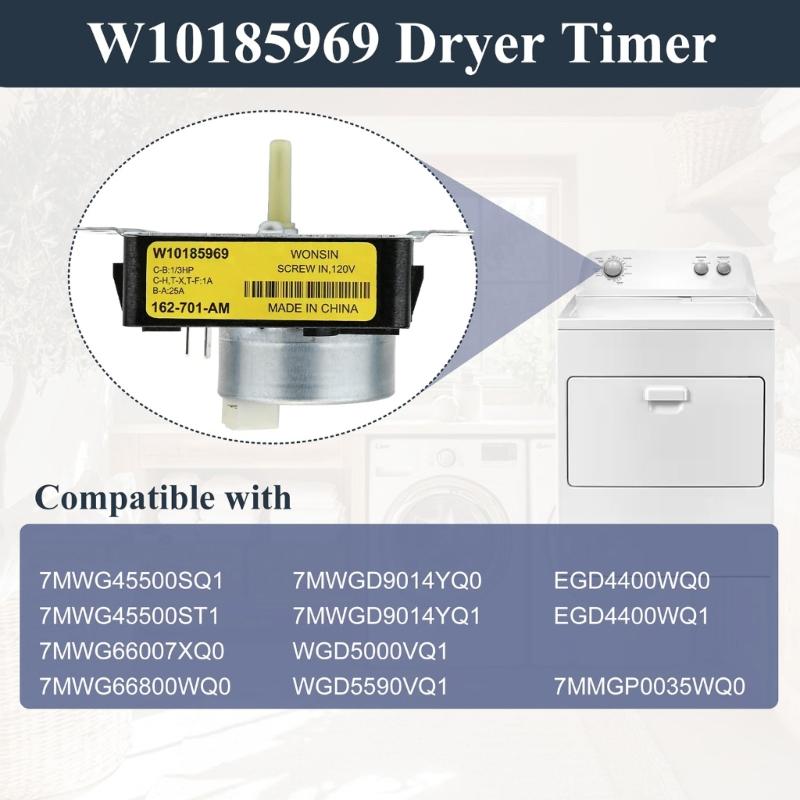 W10185969 Trockner-Timer 115V 60Hz Ersatzteil für WPW10185969 1481698 PS11749824 Trockner-Baugruppe Zubehör