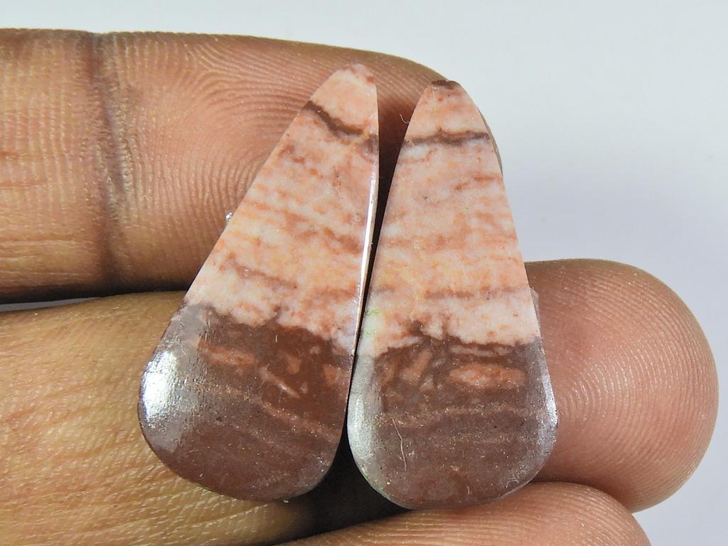 Natural Zebra jasper Matched pair Pear Cabochon Earring Gemstone 12X27 MM ET-07