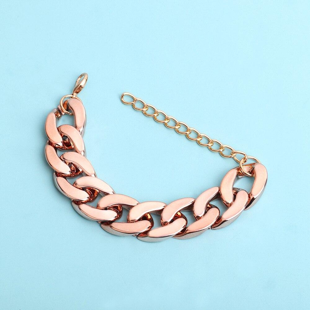 Pinkdudu Modna tęcza kolorowa bransoletka akrylowa osobowość projekt wielokolorowy łańcuszek z wtyczką bransoletka z klamrą dla kobiet prezenty PD1167