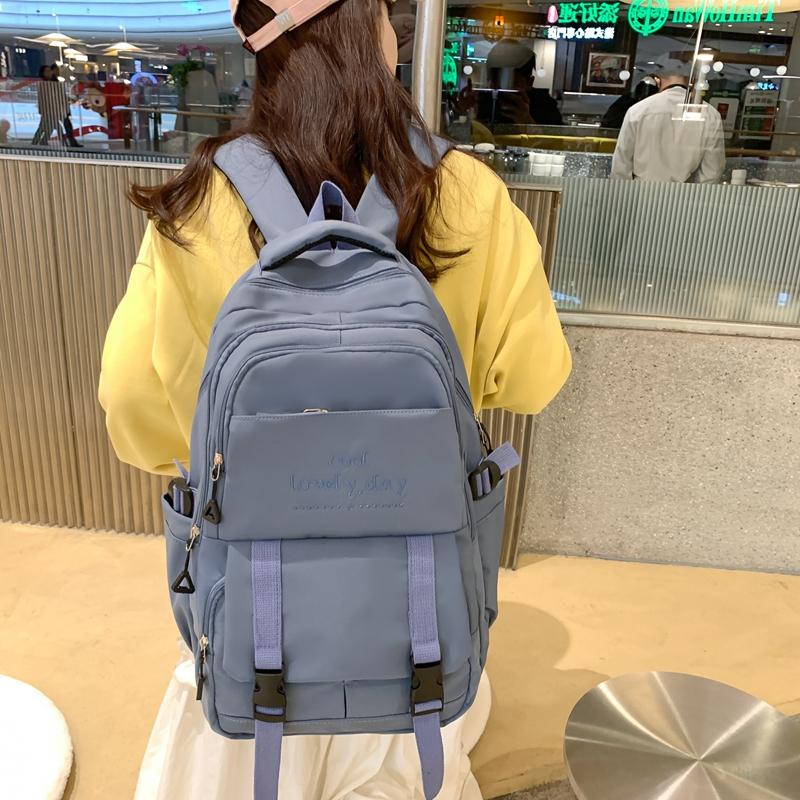 Сплошной цвет школьный женский рюкзак для старшеклассников — фото 6