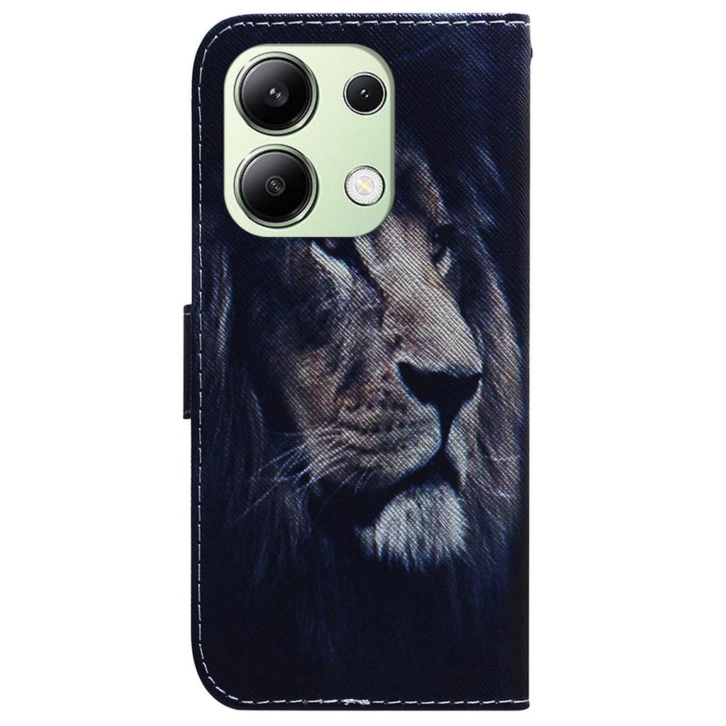 For Xiaomi Redmi Note 13 4G Leather Case Stand Wallet Phone Cover Pattern Printing