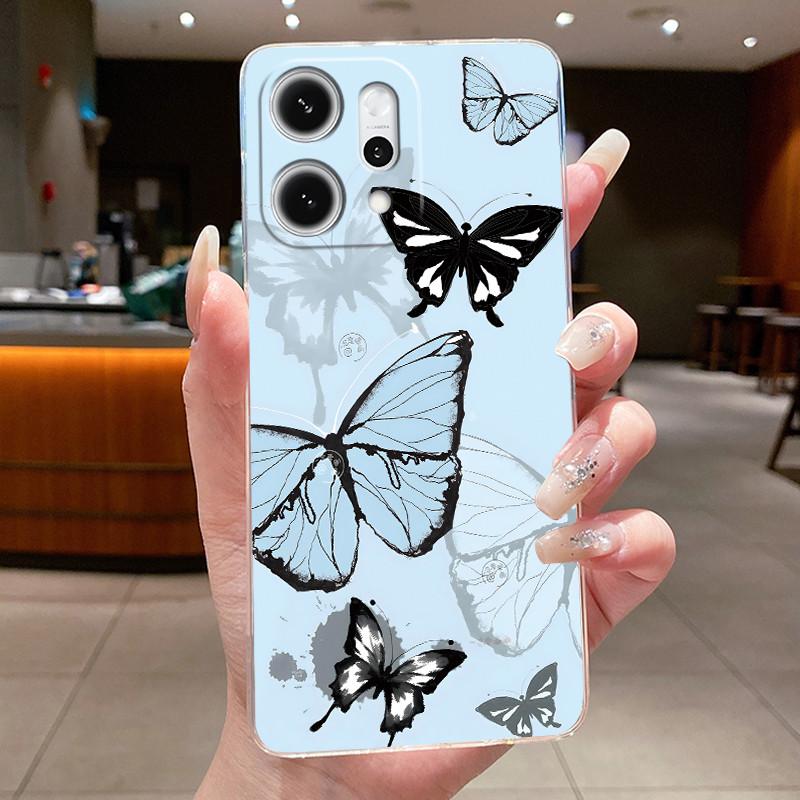 For Oppo Reno 14 Pro 5G 2025 Case Clear Luxury Fashion Butterfly Flowers Soft Slim Shell Casing For Reno14 14Pro Reno14Pro Cover