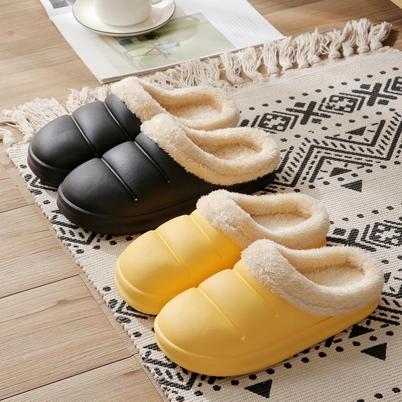 New autumn and winter couple EVA waterproof cotton slippers home thickened warm non-slip deodorant cotton slippers