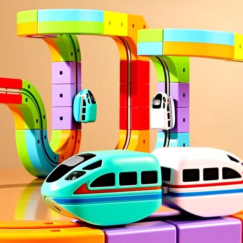 New Montessori Toy Latest Educational Toys Assembly Magic Track Train Set Children'S Toys Non-Remote Control Rail Car Gift Box