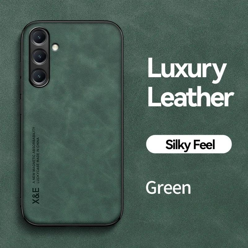 New  Business Leather Magnetic Phone Case for Samsung Galaxy S25FE Silky Feel Non-Slip Plain Cover for Galaxy S25 FE fanda Galaxy S25 FE