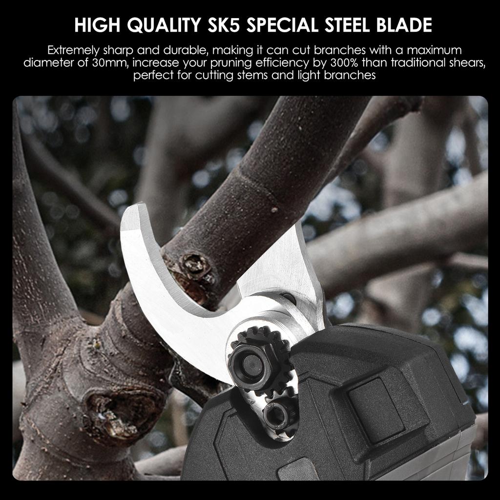 Akumulatorowe elektryczne nożyce do przycinania 21V bezszczotkowe, zasilane akumulatorem litowym 10Ah, do drzew