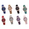Women Casual Watch Rhinestone Round Dial Faux Leather Strap Ladies Business Formal Dress Quartz Wristwatch Fashion Jewelry Accessory Birthday Gift