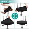 2Pcs Black Dustproof Bar Stool Seat Covers, Stretch Round Bar Cushion Washable Crease-Resistant Slipcovers Fit for Dia 11-17in Chair for Home Bar